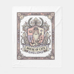 Haus der Katzen Katzen Heraldik Wappen Vintage Fleecedecke