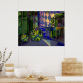 Haus des aufgehenden Sonnenplakats Poster (Küche)