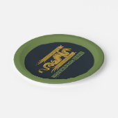 Haus des Dragon Gold & Green New Year | 恭 喜 發 財 Pappteller (Schrägansicht)