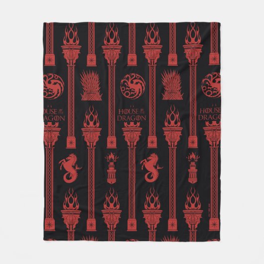 Haus des Dragon-Wappen-Musters Fleecedecke (Vorderseite)