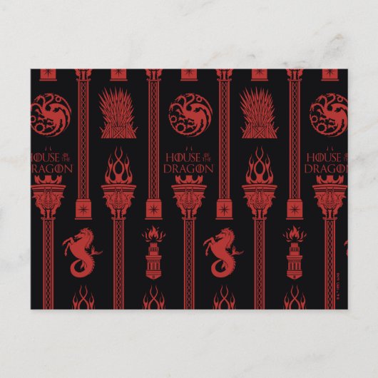 Haus des Dragon-Wappen-Musters Postkarte (Vorderseite)