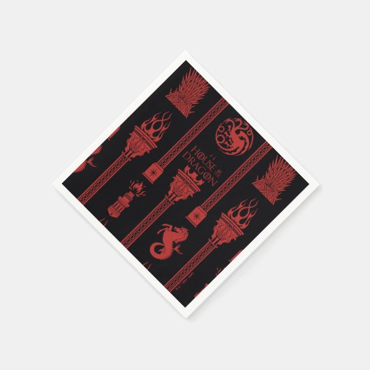 Haus des Dragon-Wappen-Musters Serviette (Ecke)