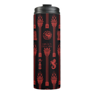 Haus des Dragon-Wappen-Musters Thermosbecher