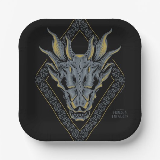 HAUS DES DRAGONS | Balerion Skull Diamond Pappteller (Vorderseite)