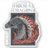 HAUS DES DRAGONS | Drachenprofil in Flammen Aufkleber (Vorderseite)