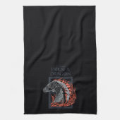 HAUS DES DRAGONS | Drachenprofil in Flammen Geschirrtuch (Vertikal)