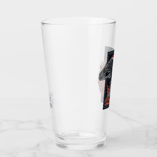 HAUS DES DRAGONS | Drachenprofil in Flammen Glas (Rechts)