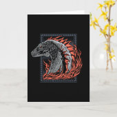 HAUS DES DRAGONS | Drachenprofil in Flammen Karte (Gelbe Blume)