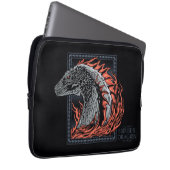 HAUS DES DRAGONS | Drachenprofil in Flammen Laptopschutzhülle (Vorne Rechts)