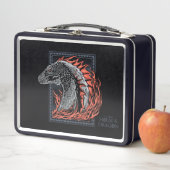 HAUS DES DRAGONS | Drachenprofil in Flammen Metall Brotdose (Beispiel)