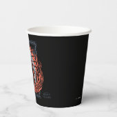 HAUS DES DRAGONS | Drachenprofil in Flammen Pappbecher (Rückseite)