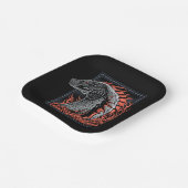 HAUS DES DRAGONS | Drachenprofil in Flammen Pappteller (Gewinkelt)