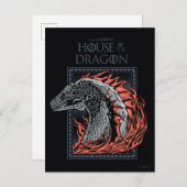 HAUS DES DRAGONS | Drachenprofil in Flammen Postkarte (Vorne/Hinten)