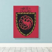 HAUS DES DRAGONS | House Targaryen Wappen Leinwanddruck (Insitu (Holzboden))