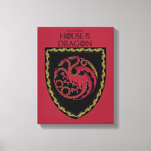 HAUS DES DRAGONS | House Targaryen Wappen Leinwanddruck (Vorderseite)