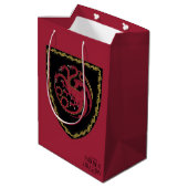 HAUS DES DRAGONS | House Targaryen Wappen Mittlere Geschenktüte (Rückseite Schrägansicht)