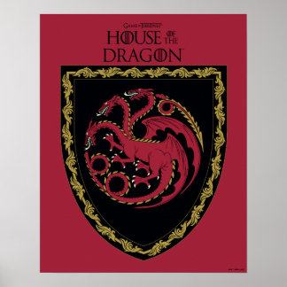 HAUS DES DRAGONS | House Targaryen Wappen Poster