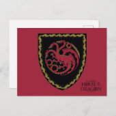 HAUS DES DRAGONS | House Targaryen Wappen Postkarte (Vorne/Hinten)