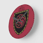 HAUS DES DRAGONS | House Targaryen Wappen Runde Wanduhr (Winkel)