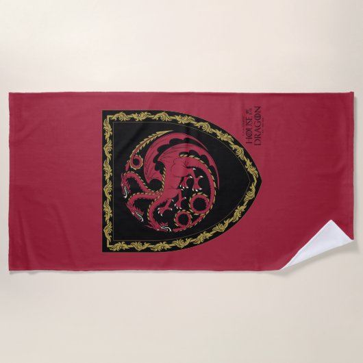 HAUS DES DRAGONS | House Targaryen Wappen Strandtuch (Vorderseite)