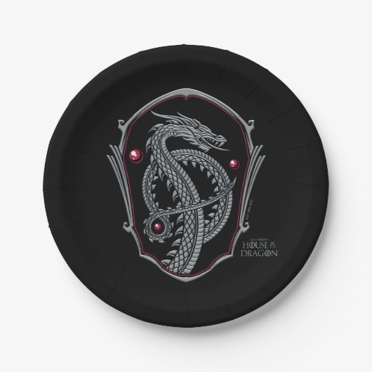 HAUS DES DRAGONS | Silver Dragon Abzeichen Paper P Pappteller (Vorderseite)