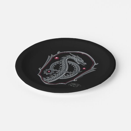 HAUS DES DRAGONS | Silver Dragon Abzeichen Paper P Pappteller (Schrägansicht)