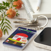 Haus des Pou Rechteck-(doppelseitigen) Schlüsselanhänger (Vorderseite rechts)