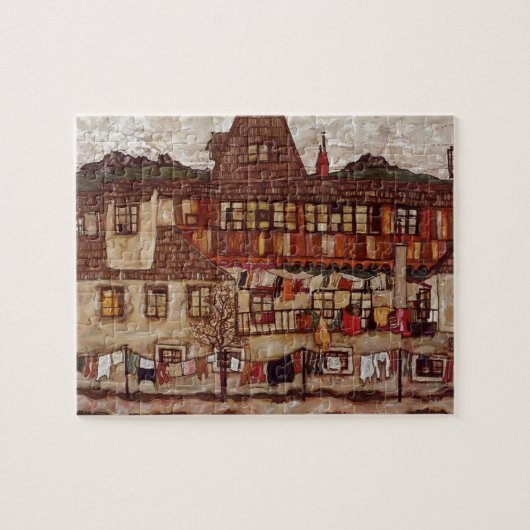 Haus Egon Schiele- mit trocknender Wäscherei Puzzle (Horizontal)