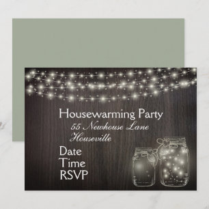 Haus-Einweihungsparty mit Lichterketten Einladung
