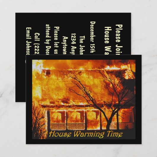 Haus-Erwärmungs-Zeit Einladung (Vorne/Hinten)