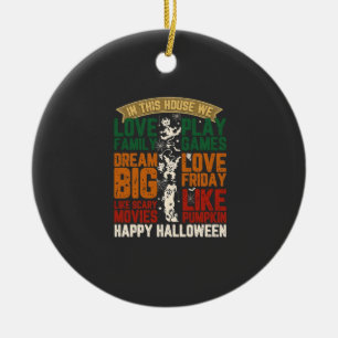 Haus Frohes Halloween Monster Spinnennetze Keramik Ornament
