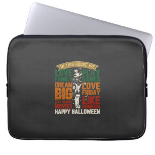 Haus Frohes Halloween Monster Spinnennetze Laptopschutzhülle