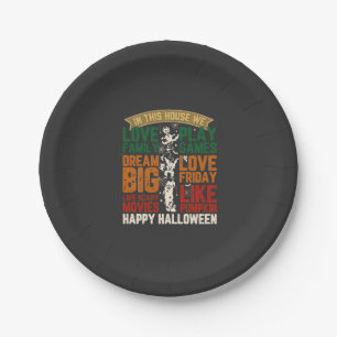 Haus Frohes Halloween Monster Spinnennetze Pappteller