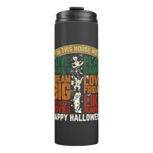 Haus Frohes Halloween Monster Spinnennetze Thermosbecher