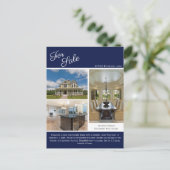 Haus für den Verkauf Real Anwesen Listing Navy Blu Postkarte (Stehend Vorderseite)