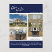 Haus für den Verkauf Real Anwesen Listing Navy Blu Postkarte (Vorderseite)
