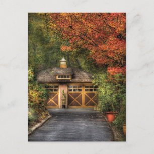 Haus - Garage Postkarte