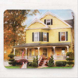 Haus - Gelb bestickt - Traumhaus Mousepad