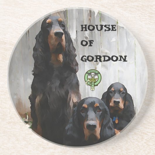 HAUS GORDON, Gordon Setter Sandstone Untersetzer (Vorne)