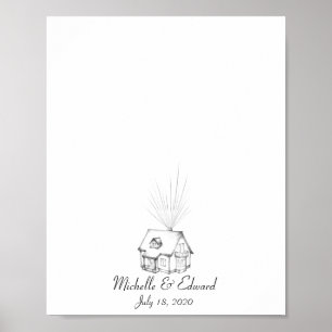 Haus Hoch Fingerabdruck-Gästebuch Poster