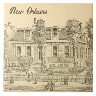 Haus im Gartenbezirk New Orleans Antiquität Vintag Fliese
