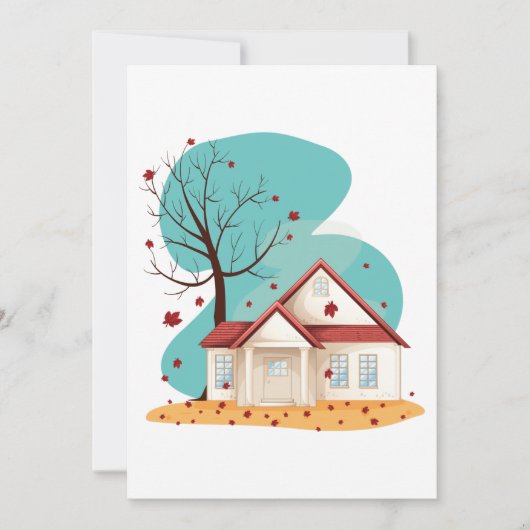 Haus im Herbst Einladungen (Vorderseite)