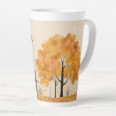 Haus im Herbst glücklich Latte Milchtasse (Rechte Ecke)