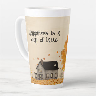 Haus im Herbst glücklich Latte Milchtasse