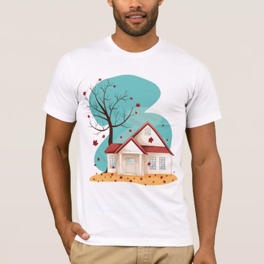 Haus im Herbst Mens T - Shirt (Vorderseite)