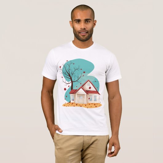 Haus im Herbst Mens T - Shirt (Vorne ganz)