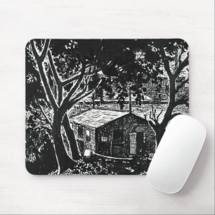 Haus im Wald, gezeichnet von Henry Lyman Sayen Mousepad