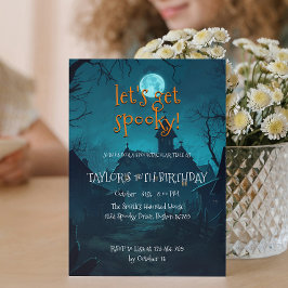 Haus im Wald Kinder Halloween Geburtstagsparty Einladung