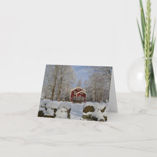 Haus im Winter Feiertagskarte (Vorderseite)