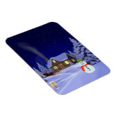 Haus im Winter Jigsaw Puzzle Magnet (Rechte Seite)